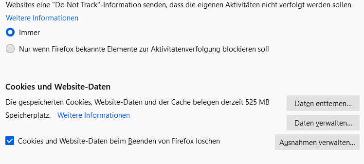 Bildschirmfoto Firefox